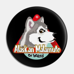 Alaskan Malamute On Board - Gray Pin