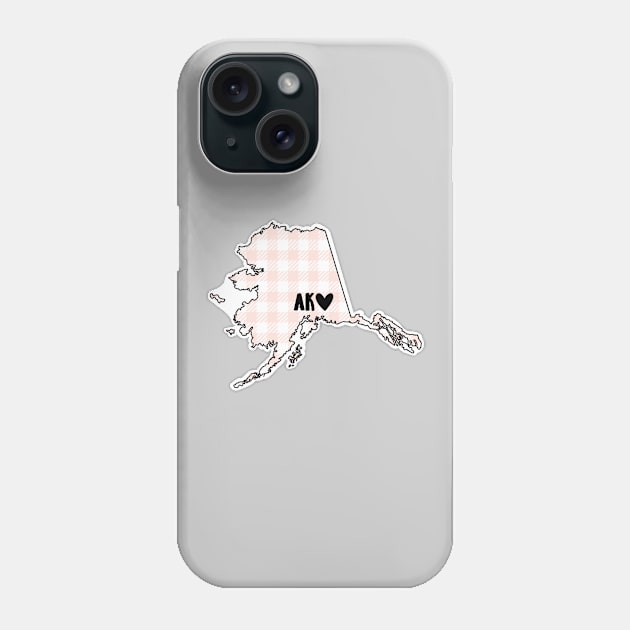 USA States: Alaska (pink plaid) Phone Case by LetsOverThinkIt