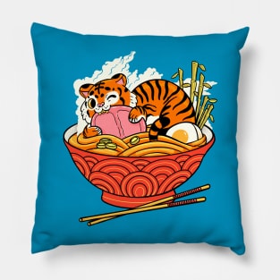 Tiger Loves Ramen Pillow