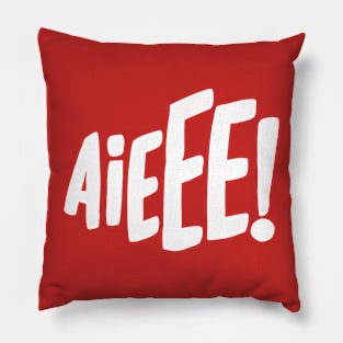 AIEEE! Retro Comic Text: Shock and Scares Await Pillow