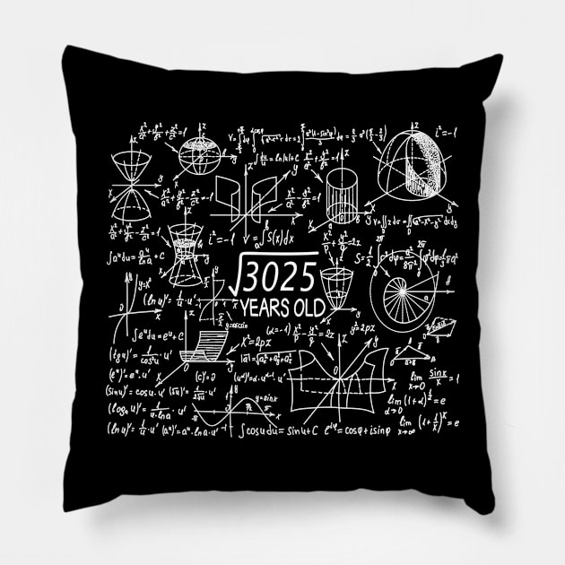 55th birthday math teacher math nerd maths Root of 3025 Pillow by HBfunshirts