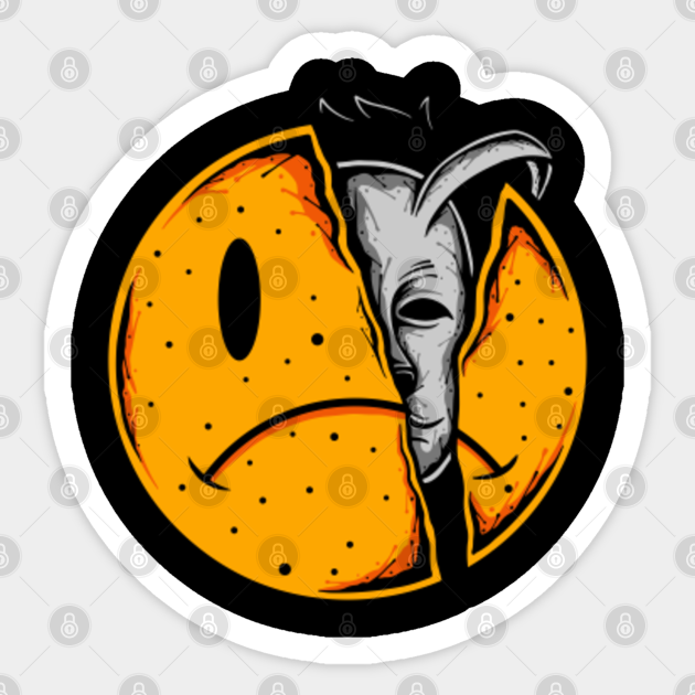 Fake Smile Illustration Fake Smile Sticker Teepublic