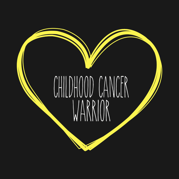 Childhood Cancer Warrior Heart Support by MerchAndrey