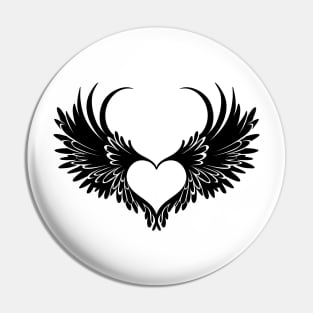 Winged angel heart Pin