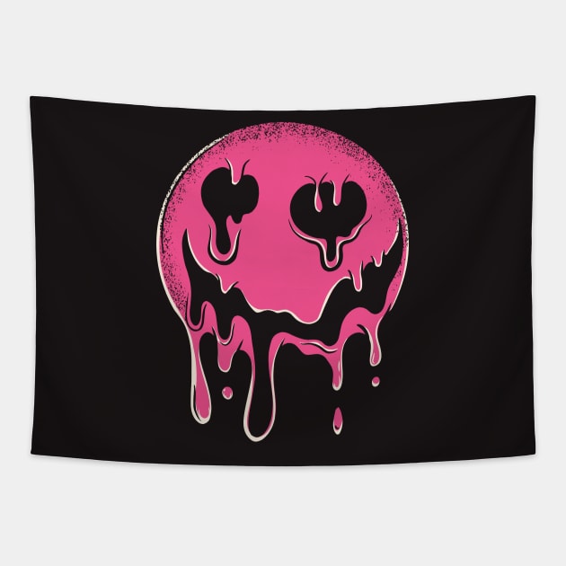 Droopy Smiley Face // Trippy Smile Tapestry by SLAG_Creative