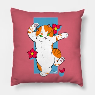 dancing fat cat Pillow