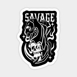 Skull Reaper Panther Tattoo Traditional Vintage Magnet