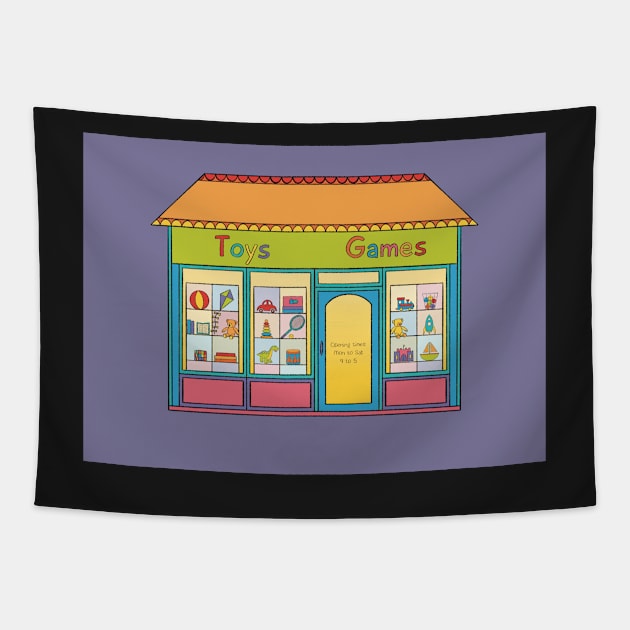 Toy Store Illustration Tapestry by Slepowronski