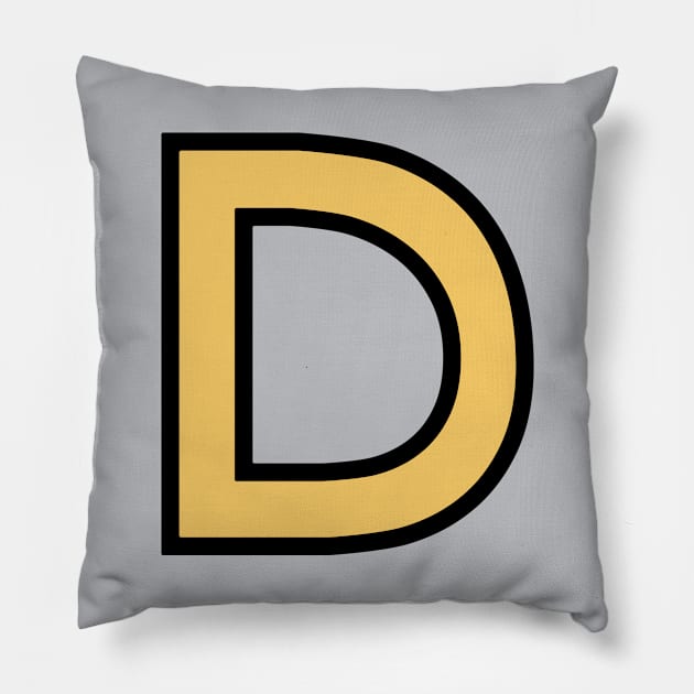 Funky Yellow Letter D Pillow by Thespot