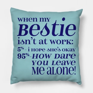 Besties - Blue Letters Pillow