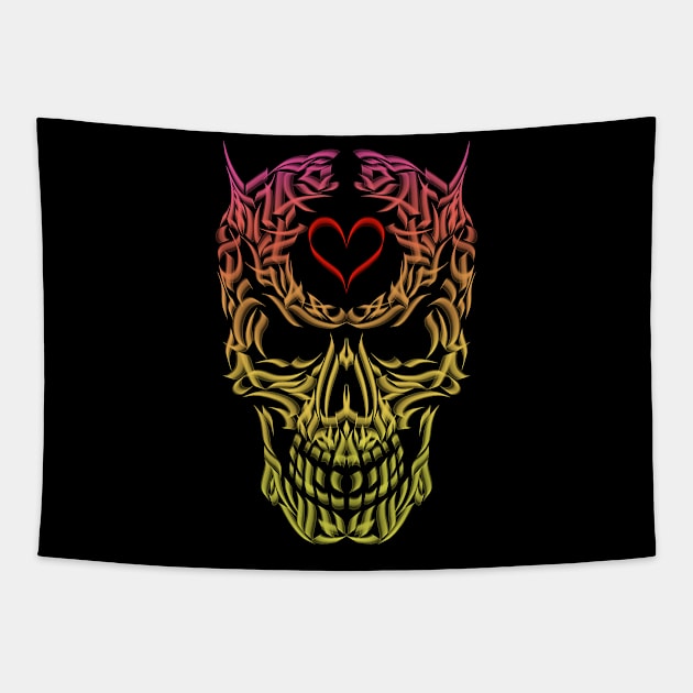 Skull love Tapestry by ngmx