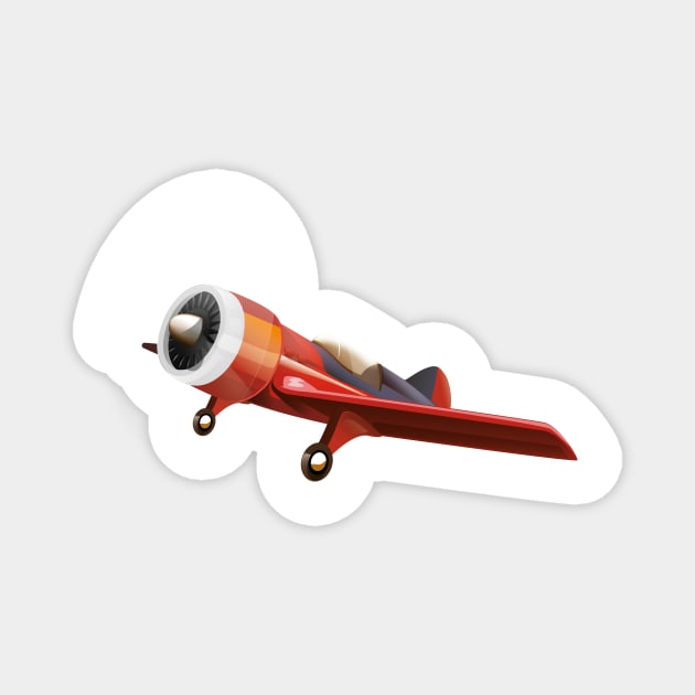 Red Stunt Plane Magnet by nickemporium1