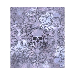 Silvery lavender skull design T-Shirt