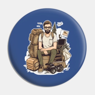 Digital Nomad World Traveler Jetsetter Freelancer Pin