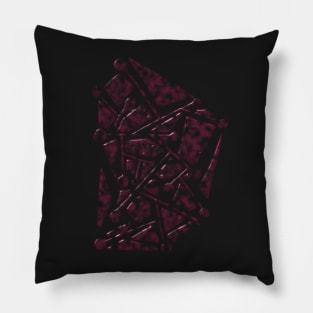 Dark Burgundy Colour Modern Geometric Pattern Pillow