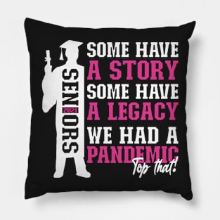 Pandemic Graduation | White And Pink Text Boys Funny Graduation Pillow