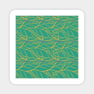 Green Leaves Vector Pattern Seamless Magnet