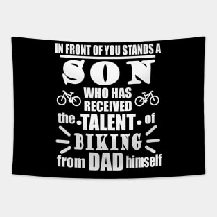 Biking Cycling Cycling Son Teenager Boy Tapestry