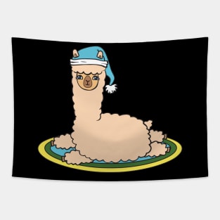 Alpaca with sleeping hat Tapestry