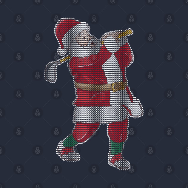 Golfing Santa Claus Golf Golfer Christmas Knit Pattern by E