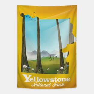 Yellowstone national park travel poster Tapestry