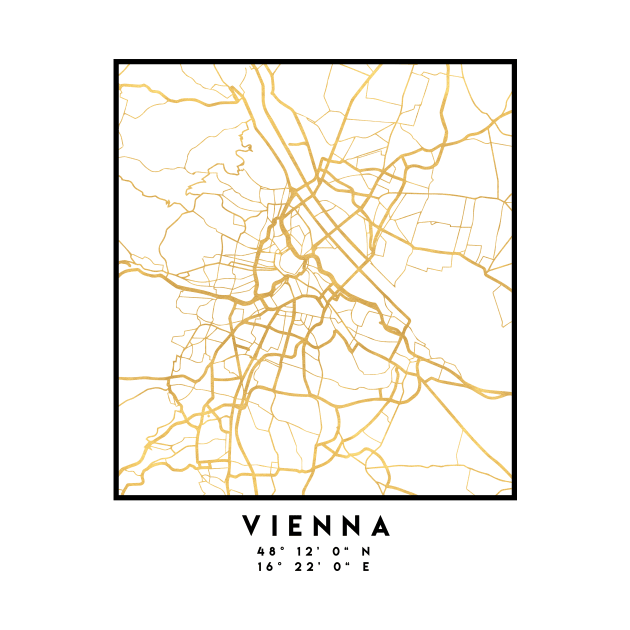 VIENNA AUSTRIA CITY STREET MAP ART by deificusArt