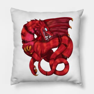 Reptilicus! (Red Scale) Pillow