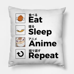 Eat Sleep Anime Repeat Pillow