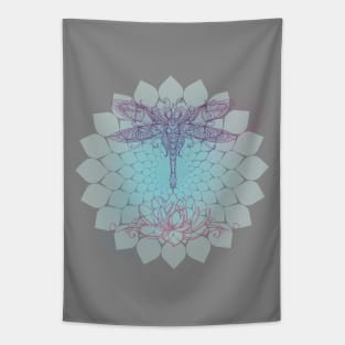 Dragonfly Mandala Lotus Tapestry