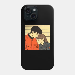 Lovely couple in comic book style Phone Case