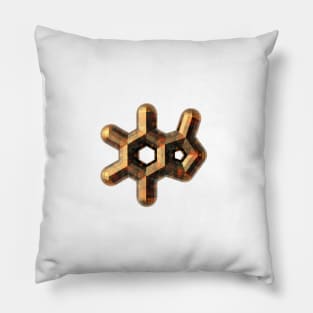 Coffee-Colored Caffeine Molecule Pillow