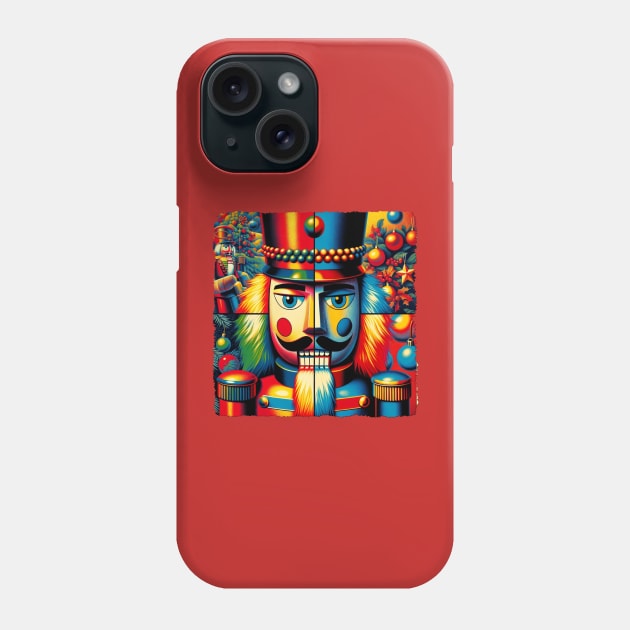 Neon Nutcracker: Pop Art's Ballet Brilliance - Classic Christmas Phone Case by PawPopArt