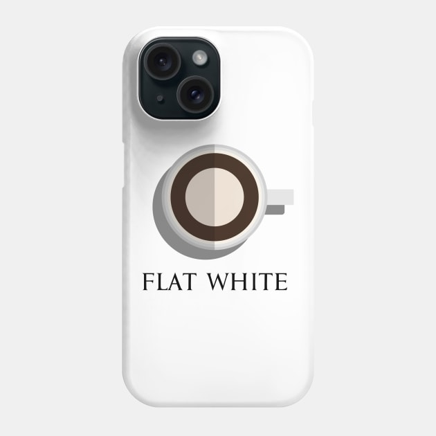 Flat white hot coffee in top view flat design illustration Phone Case by FOGSJ