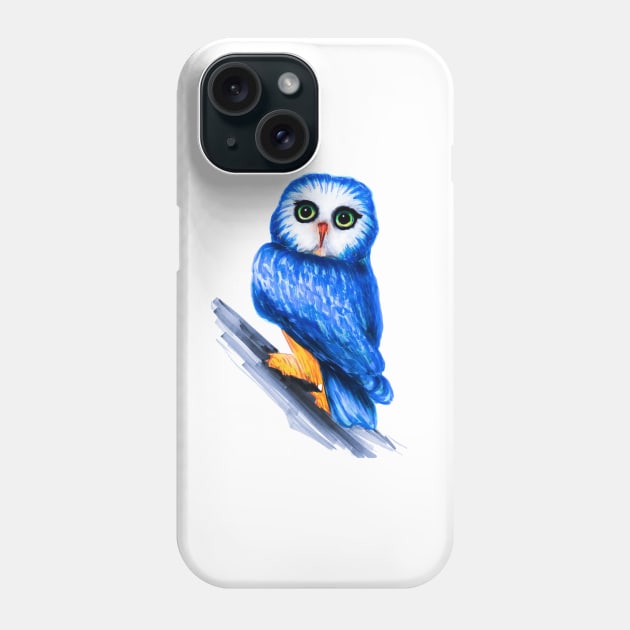 Blue Philippine Owl Phone Case by Svetlana Pelin