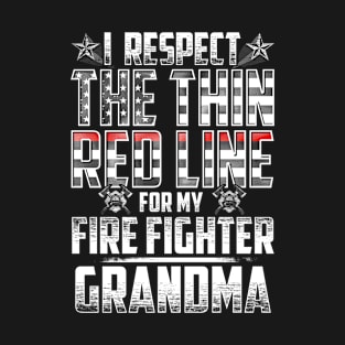 Fire Fighter Grandma Thin Red Line T-Shirt