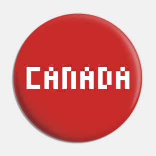 Pixel Canada White Letters Pin