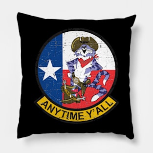 Grumman F-14 Tomcat - Anytime Y'All - Grunge Style Pillow