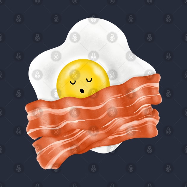 Sleeping Egg on Bacon Blanket by mai jimenez