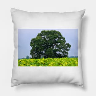 Tree In A Field Of Sunflowers Pillow