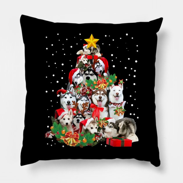 Siberian Husky Christmas Tree Pillow by Che Tam CHIPS