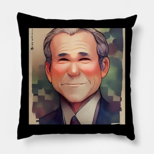 George W Bush | American President Portrait | Anime style Pillow