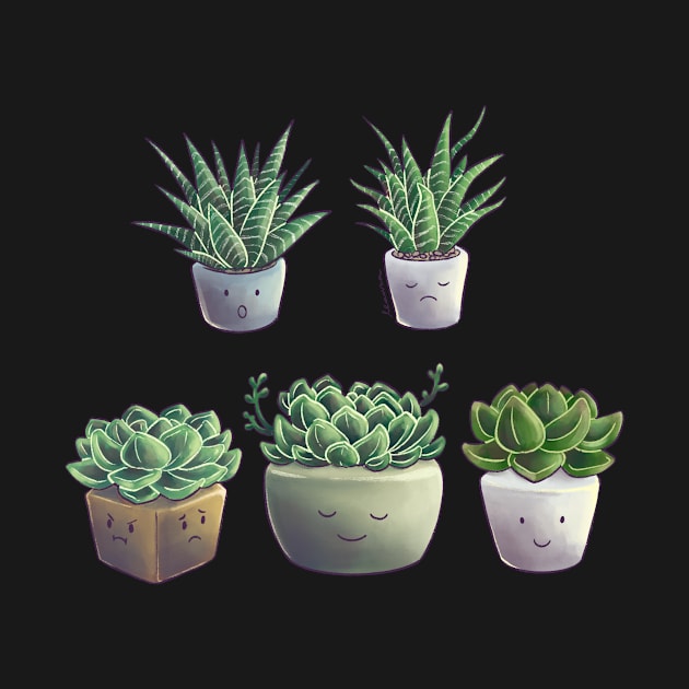 Succulents by leanzadoodles