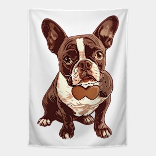 Valentine Boston Terrier Shaped Chocolate Tapestry