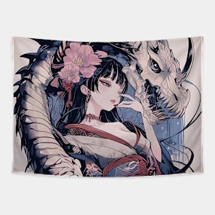 Geisha and Dragon 7804 Tapestry