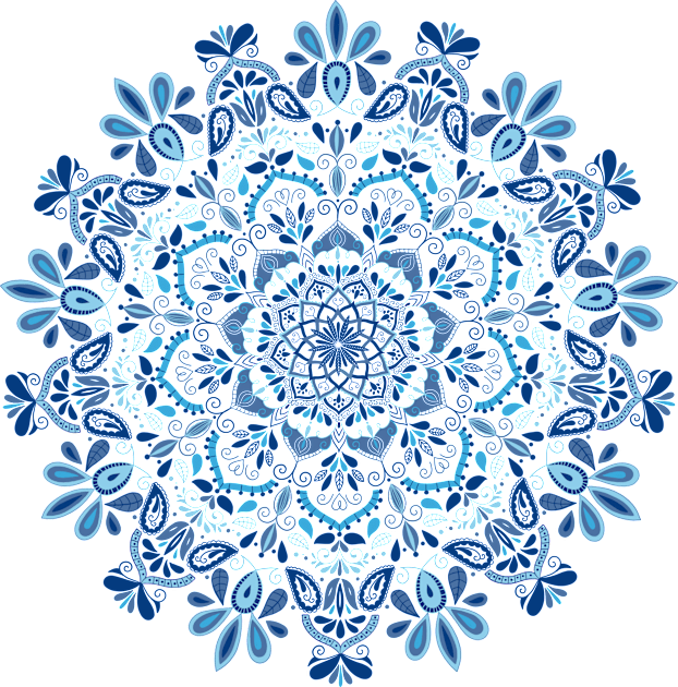 Mandala in shades of blue Kids T-Shirt by CalliLetters