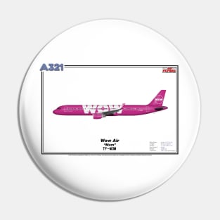 Airbus A321 - Wow Air "Mom" (Art Print) Pin