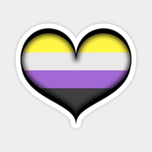 Large Vector Heart in Non-Binary Pride Flag Colors Magnet