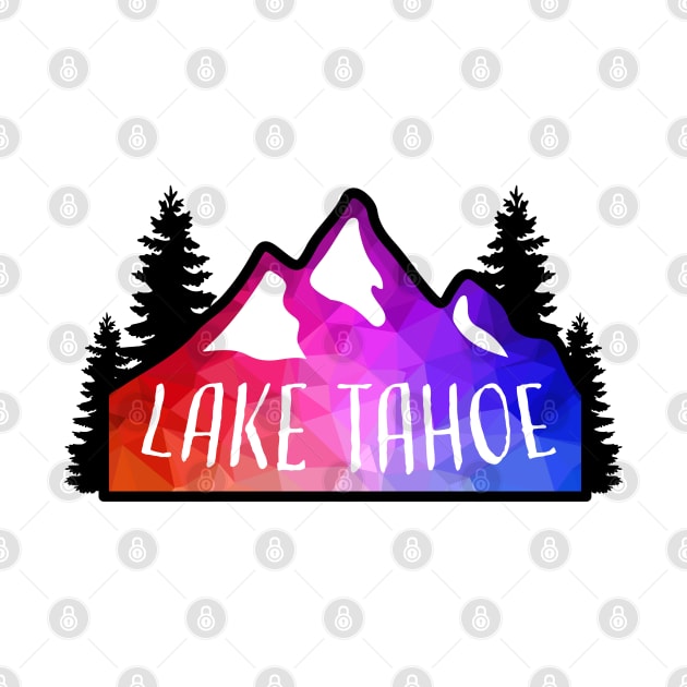 Geometric Colorful Mountain Lake Tahoe by KlehmInTime