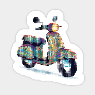 Dotted Scooter - Colored dots Magnet