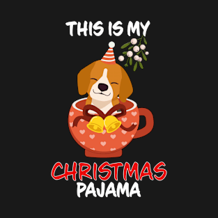 This Is My Christmas Pajama Puppy Cup Bells Family Matching Christmas Pajama Costume Gift T-Shirt